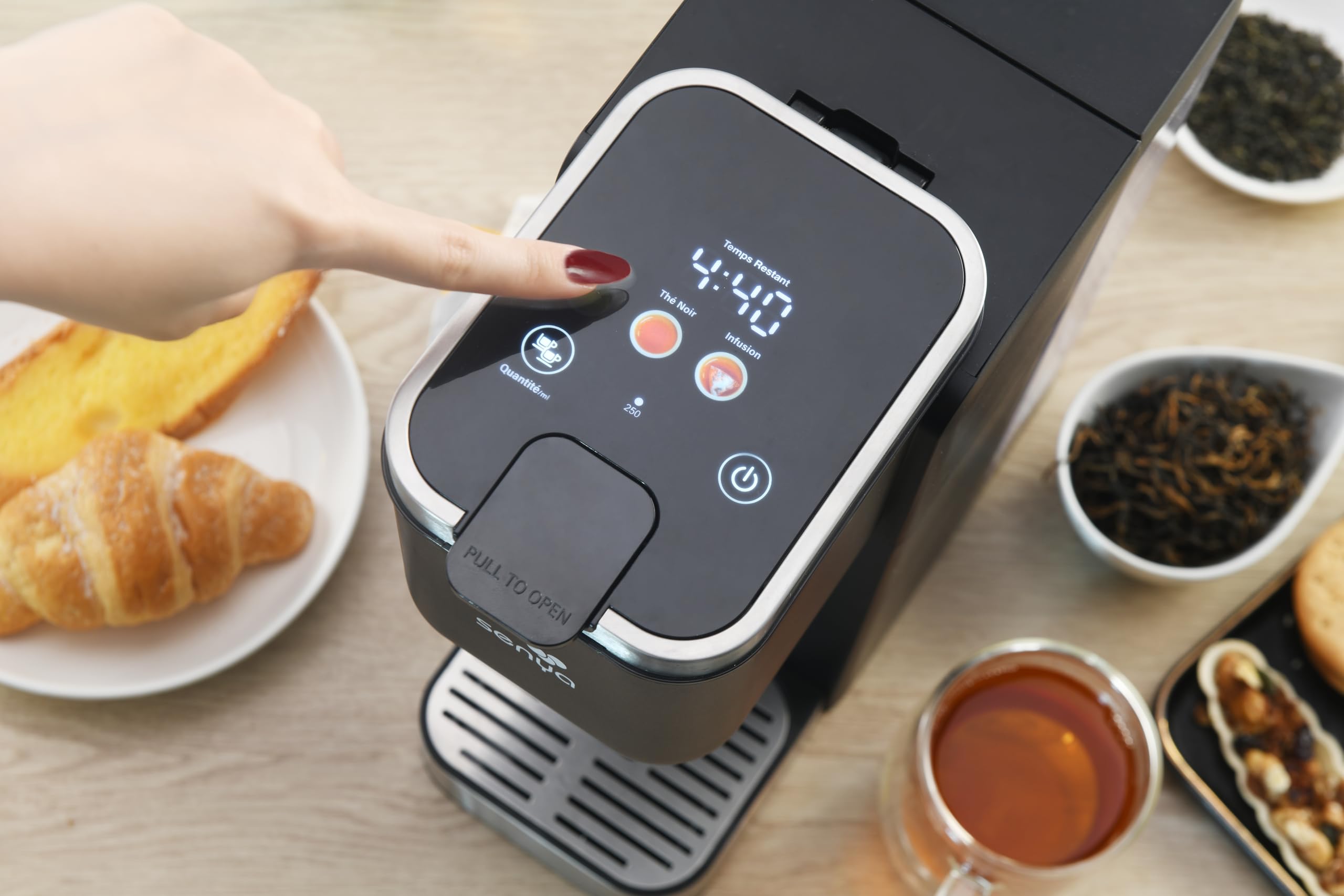 SENYA Machine à thé Tea Time Pro 1,2 L 1000W Écran tactile Détartrage automatique