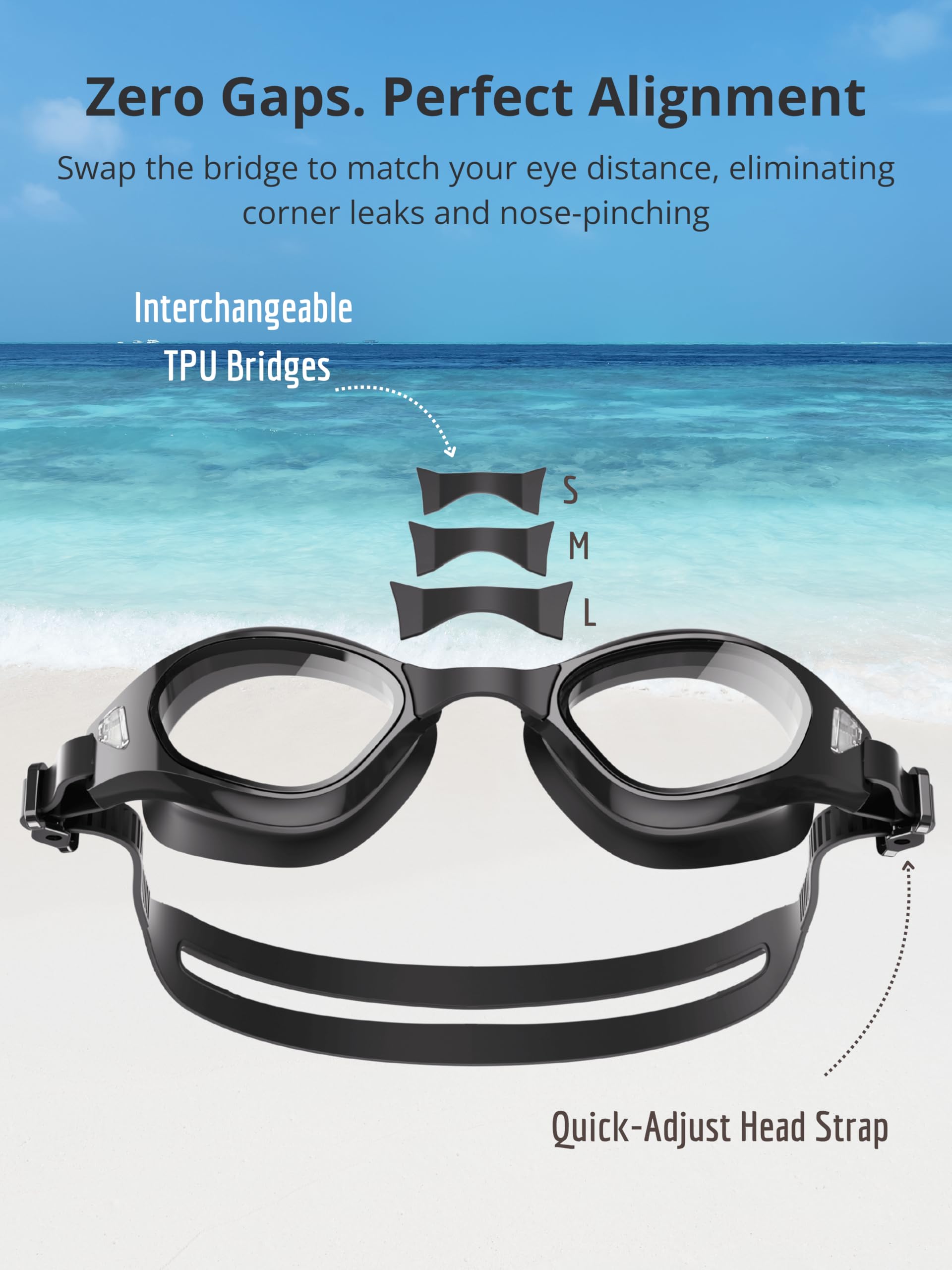 Schwimmbrille für Erwachsene, Anti-Beschlag-Schwimmbrille für Männer, Frauen, Jugendliche, auslaufsichere HD-Gläser mit UV-Schutz