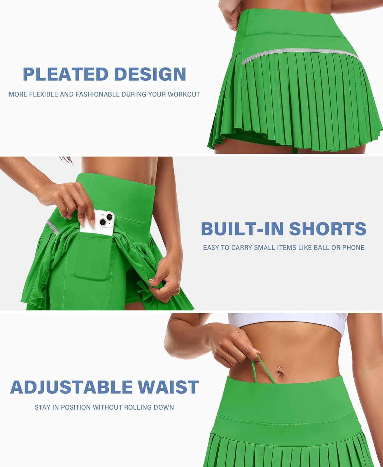 JoyGirl Womens Pleated Tennis Skirt with Shorts High Waisted Golf Skort Mini Skirt Workout Skirt Athletic Skorts with Pockets - Image 4