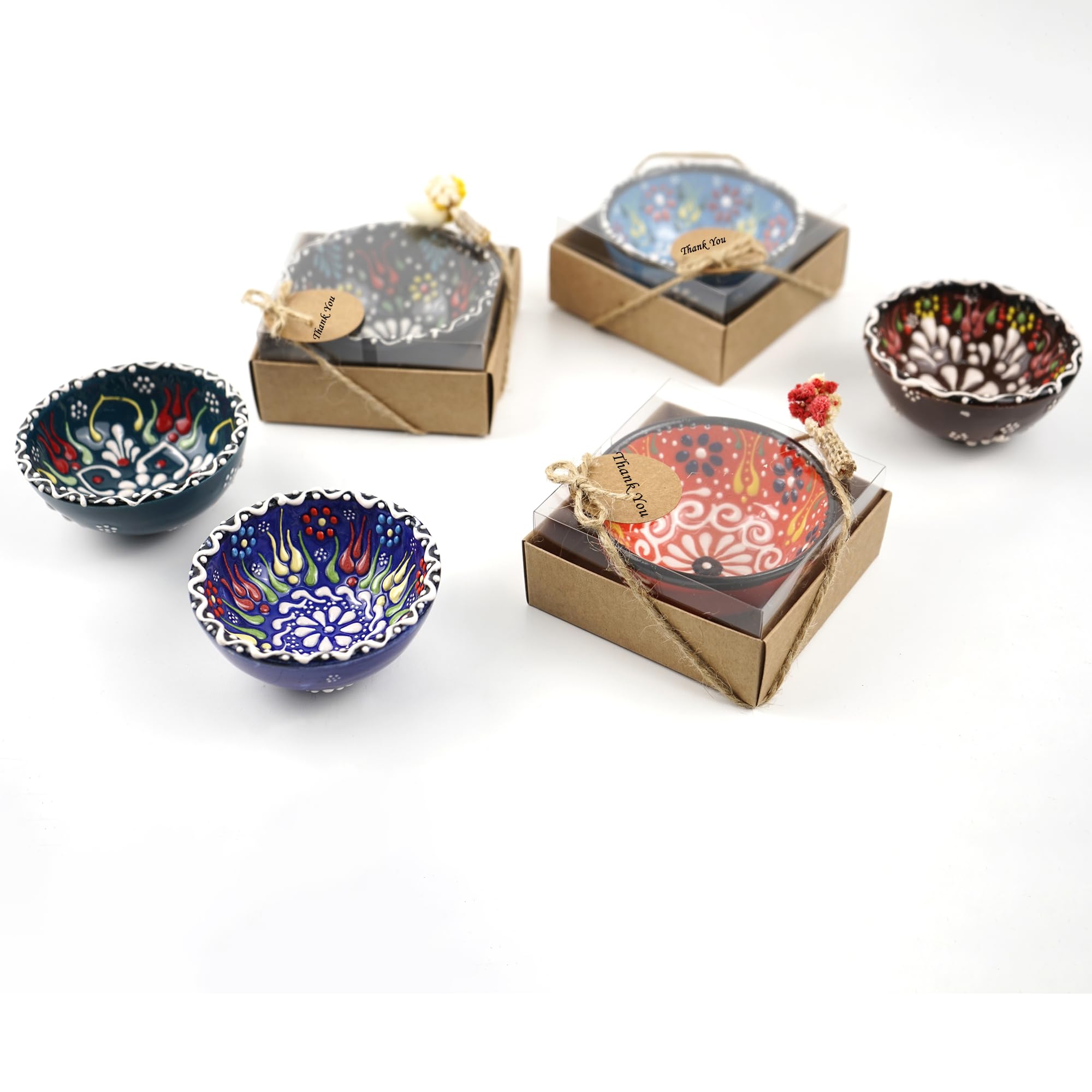 giftupstore Wedding Favors for Guest Bulk, 16 Set of Ceramic Bowls for Bridal Shower Gifts, Mexico Favors for Wedding