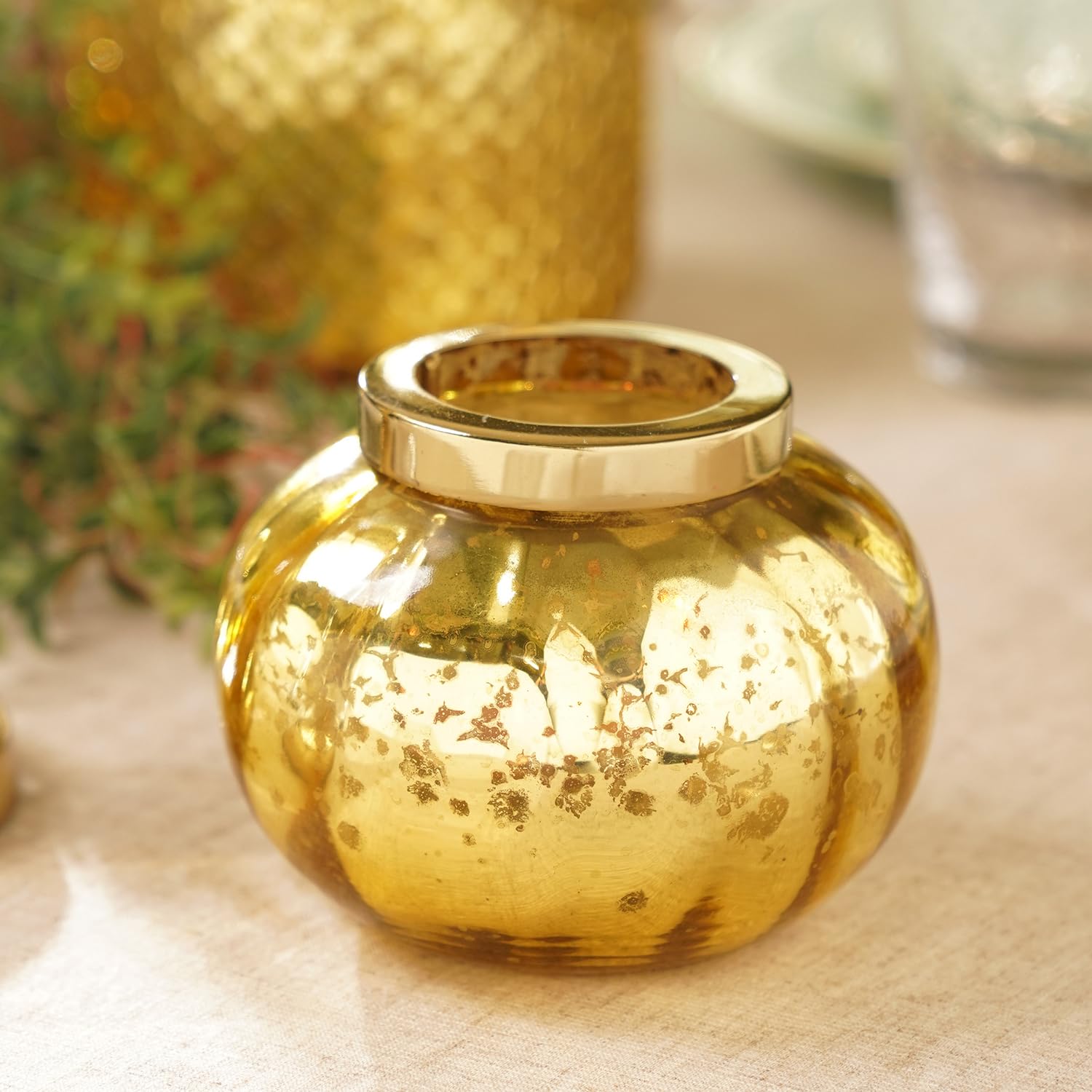 Pure Home and Living Optic Glass Tea Light Holder (Gold)-picture-12