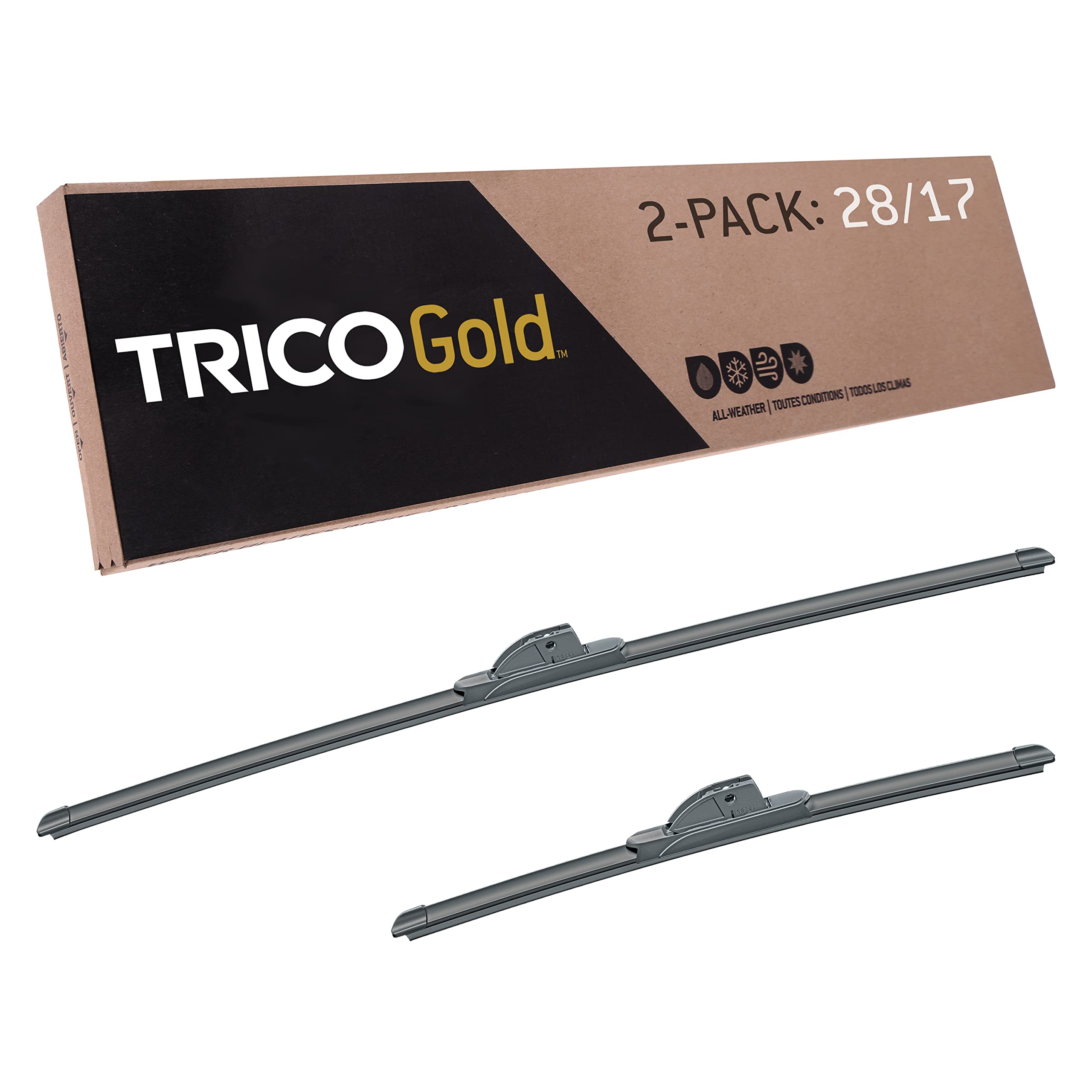 TRICO Gold® 28 & 17 Inch Pack of 2 Automotive Replacement Windshield Wiper Blades for My Car (18-2817), Easy DIY Install & Superior Road Visibility