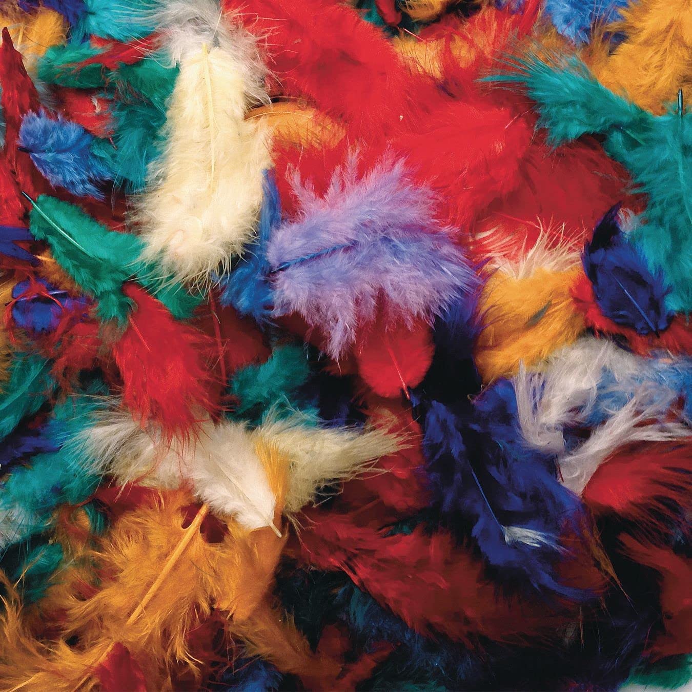 Color Splash!(r) Mini Fluff Feather Assortment - Small Bright Feathers - 1-5/8" - Assorted Colors