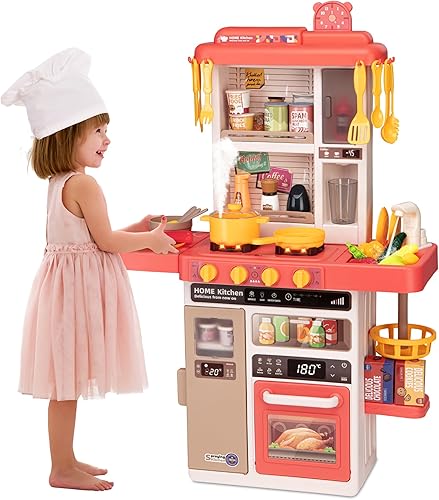 Juego de cocina para niños, neblina rociadora con más de 50 piezas de accesorios para niños pequeños, juego de cocina de juguete interactivo para disponible en Yaxa Guatemala