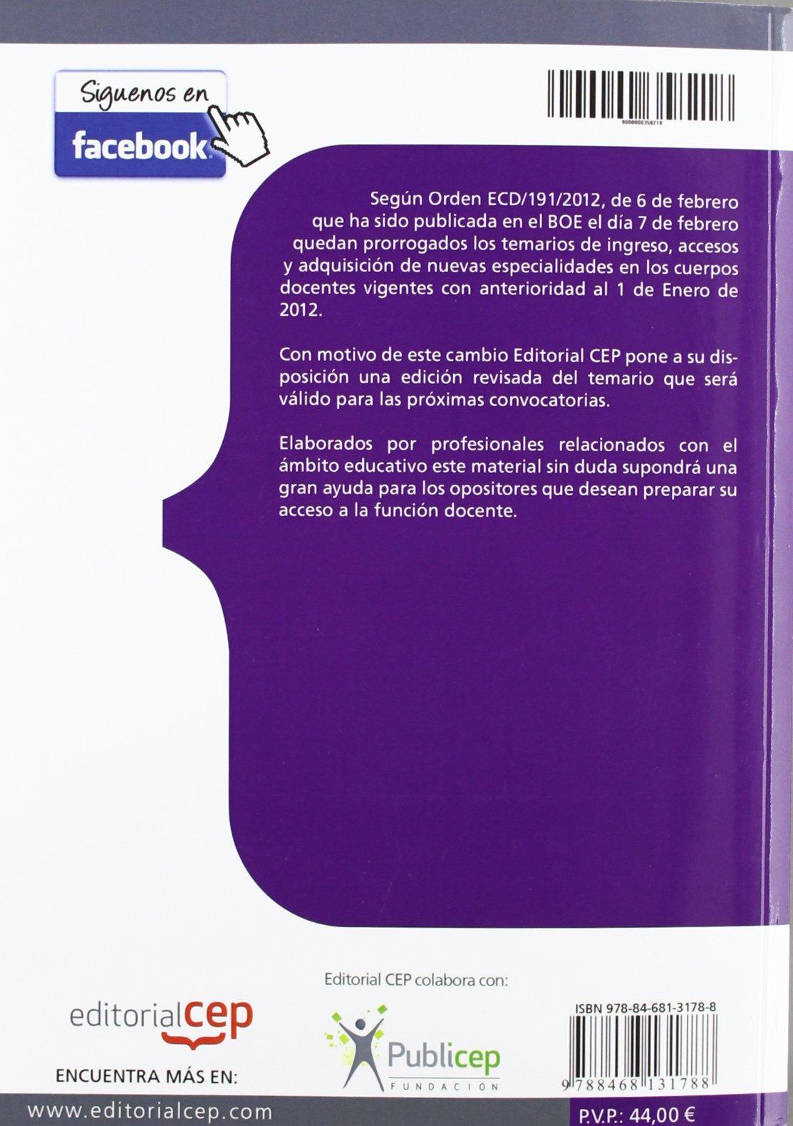 Cuerpo de Profesores de Enseñanza Secundaria. Música. Temario Vol. II.: 2 (Profesores Eso 2012 (cep)) - 9788468131788