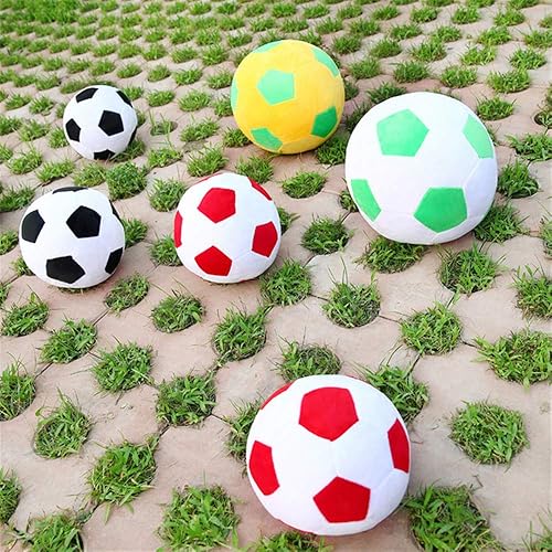 Miniatura 8 de Pelotas de fútbol de felpa, almohada de felpa suave y duradera, regalo para niños y bebés (rojo - blanco, 7.8 pulgadas)