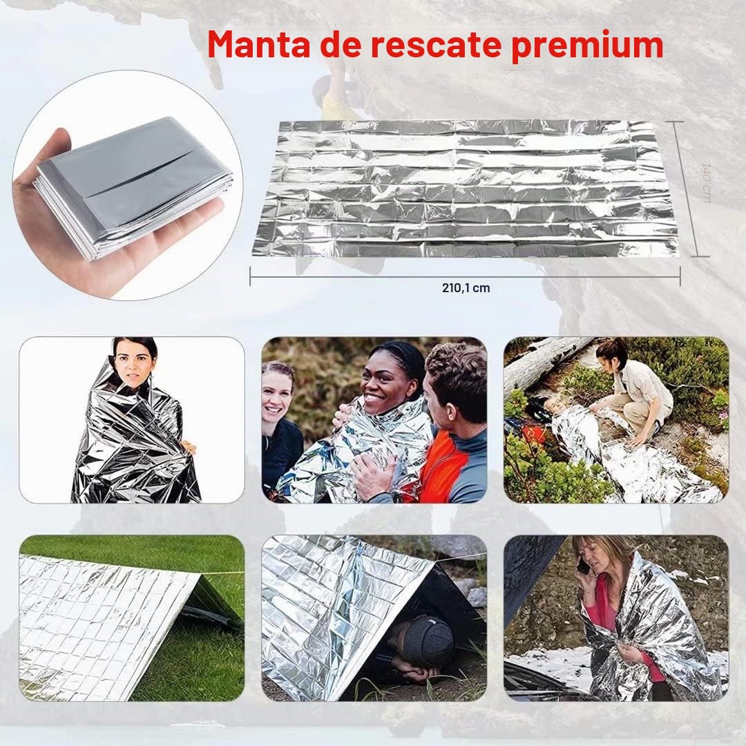 Kit de Supervivencia LC-dolida 15 en 1, Kit de Supervivencia de Emergencia al Aire Libre con Cuchillo/Linterna táctica para Acampar/bushcraft/Senderismo/Caza/Aventuras al Aire Libre