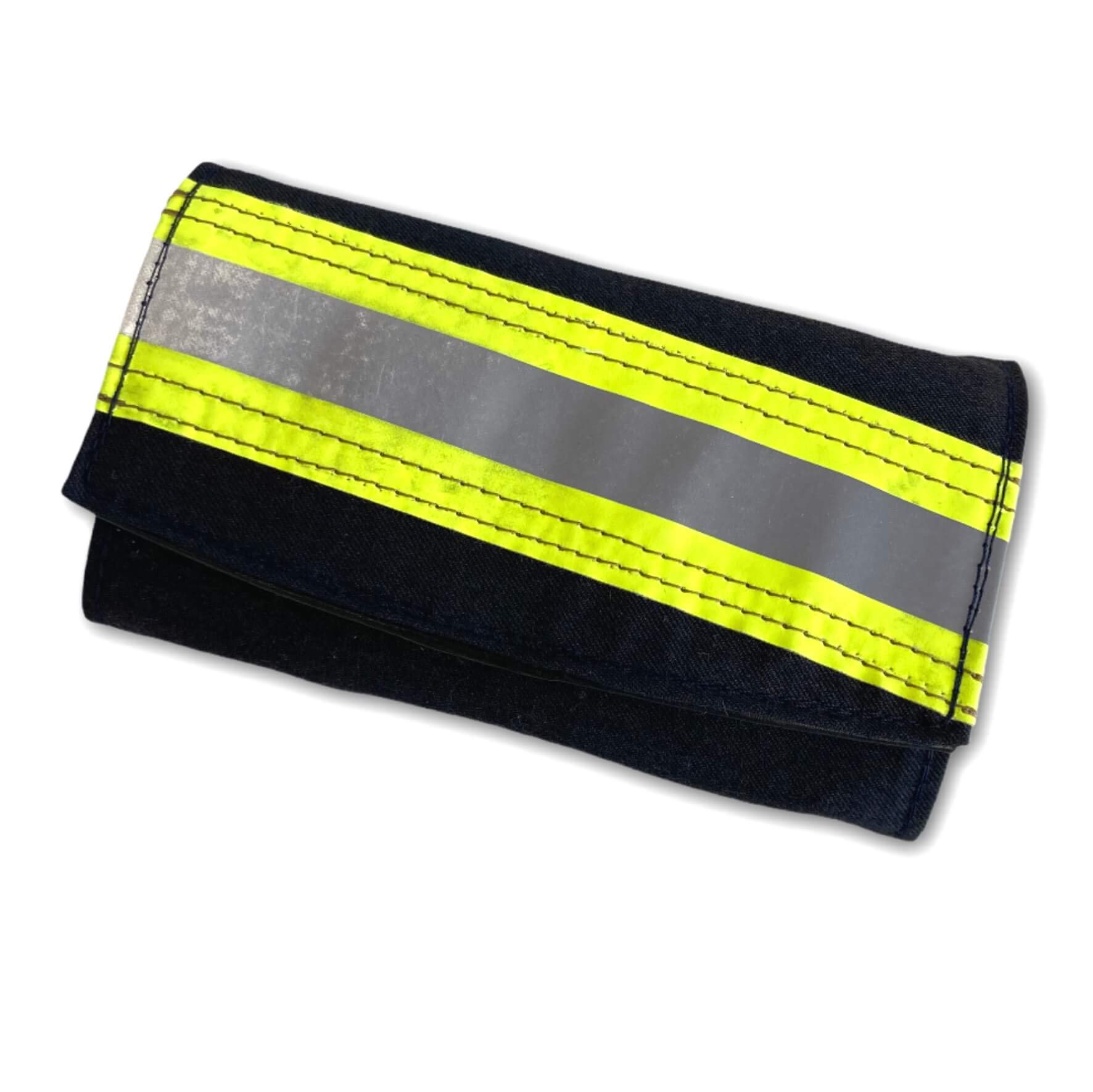 Feuerwehr Damen Geldbörse/GB-Dam-Navy/Portemonnaie Geldtasche Portjuchhe Brieftasche Geldbeutel / 17,0 x 9,5 x 3,5 cm/Original gebrauchter Feuerwehrkleidung