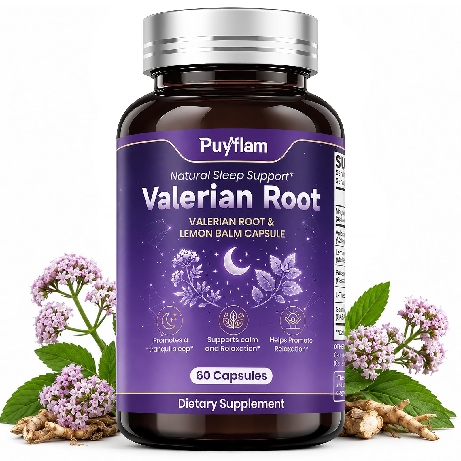 Valerian Root for Sleep Support Capsules Melatonin-Free Herbal Sleep 60 Count (Pack of 1)