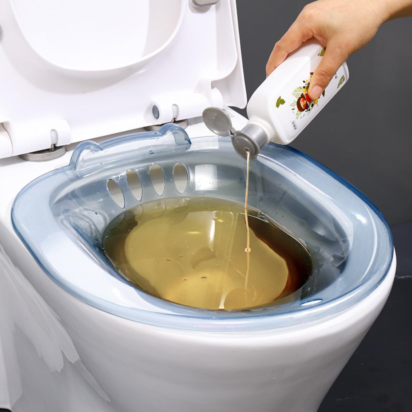 Sitz Bath Postparto, Baño Sitz para inodoro, seguro portátil sobre la bañera de inodoro para hemorroides Postparto Care privado