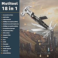 Vista 2 de HANSHI Martillo cortador de alambre reemplazable multiherramienta con funda de nailon para exteriores, campamento, supervivencia, senderismo