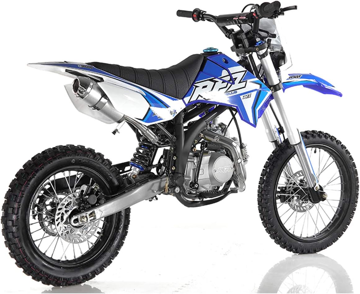 X-PRO 125cc Dirt Bike Pit Bike Adult Dirt Pitbike Gas Dirt Bikes with Headlight 125cc Gas Dirt Pit Bike (Blue)