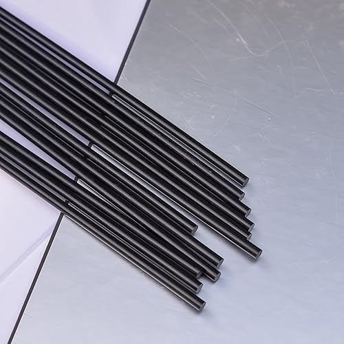 Miniatura 4 de QNTCCX Paquete de 12 barras redondas de plástico negro, 14 de pulgada de diámetro, 12 pulgadas de longitud (POM) barras de polioximetileno, grado de