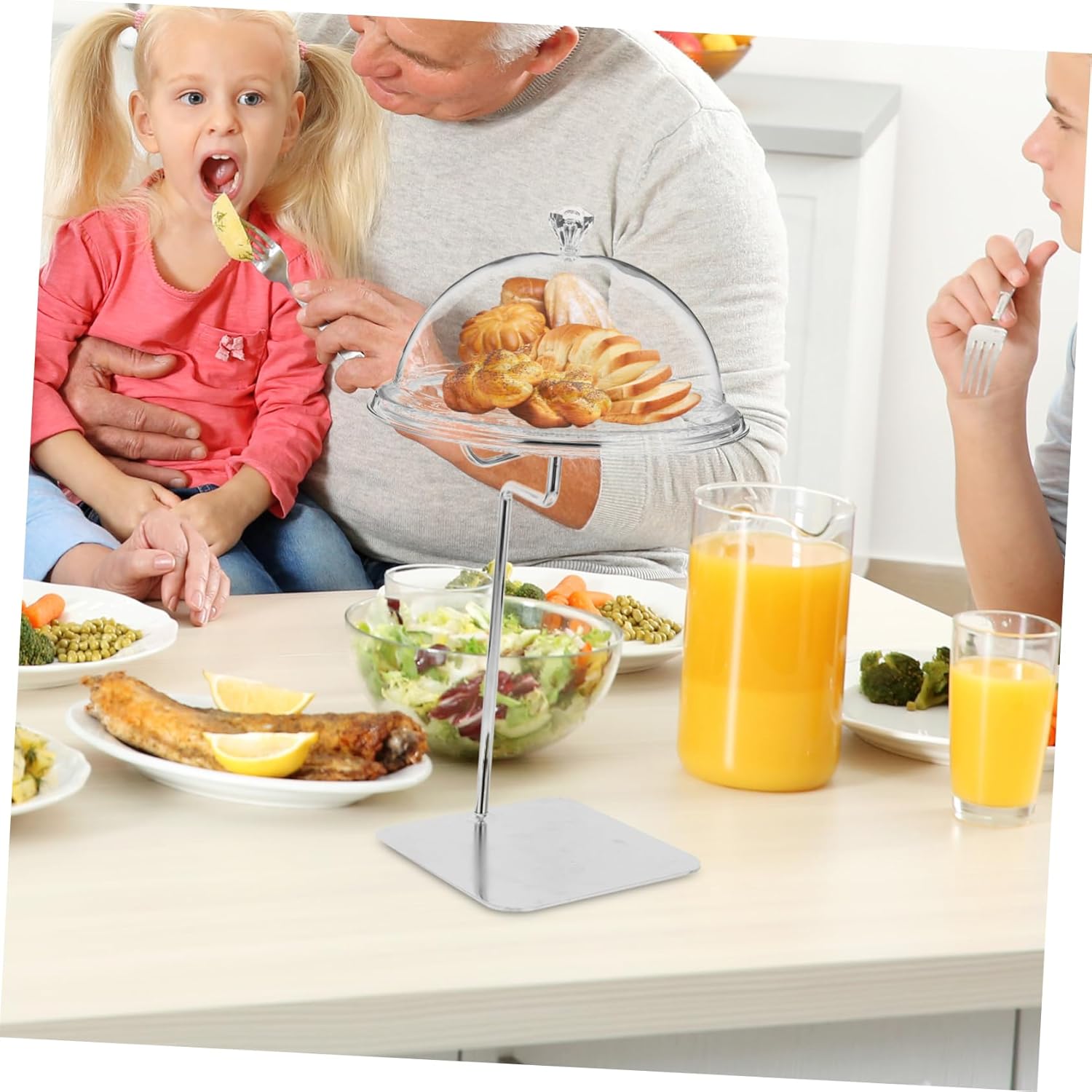 Round Cake Platter Lid Pastry Display Stand Fruit Serving Tray Cover for Party and Wedding Table