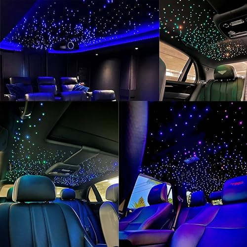 Miniatura 6 de AZIMOM Kits de luz de estrellas de fibra óptica parpadeante de 20 W, 400 unidades x 0.03 pulgadas x 9.8 pies, hilos de fibra de extremo resplandor