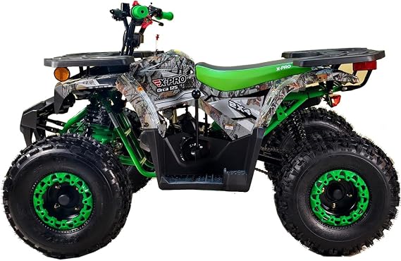 X-PRO Orca 125cc ATV with Automatic Transmission w/Reverse, LED Headlights, Electric Start, Big 19/18 Tires! (Tree Camo/Green)