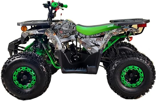 X-PRO Orca 125cc ATV with Automatic Transmission w/Reverse, LED Headlights, Electric Start, Big 19/18 Tires! (Tree Camo/Green)