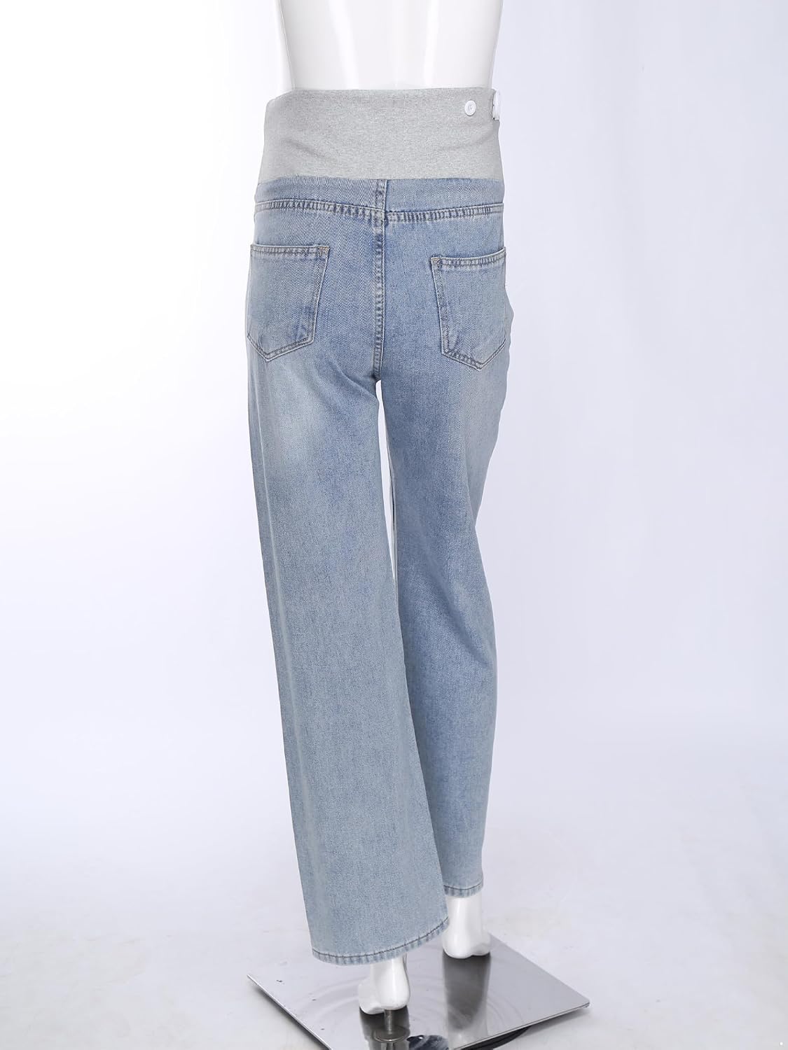 Women's Casual Maternity Jeans Straight Leg Over Belly Stretchy Denim Pants for Women Pregnancy