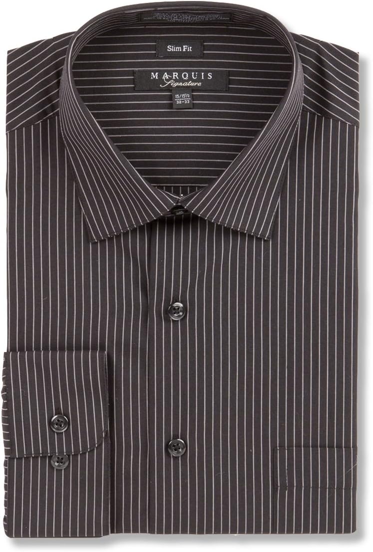 Men's Pin Striped Slim Fit Dress Shirt