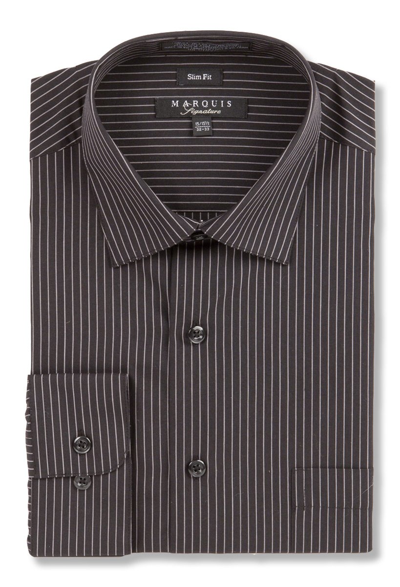 Men's Pin Striped Slim Fit Dress Shirt