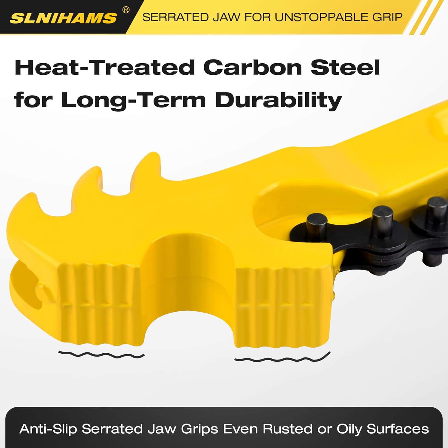 SLNIHAMS 16 Inch Chain Wrench, Heavy Duty Oil Filter Chain Wrench Adjustable 27" Chain for 1-1/2” to 7-1/2” Pipe & Oil Filter Grip - Heat-Treated Carbon Steel with Hanging Hook - Diesel/Plumbing Use