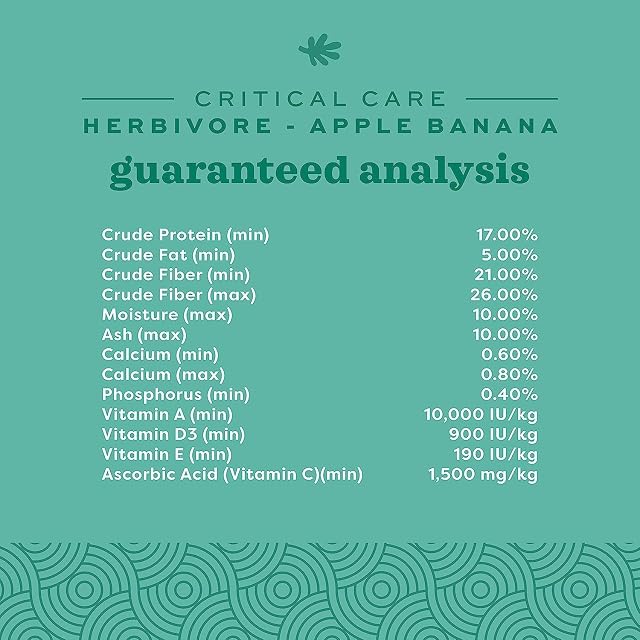Oxbow Critical Care Herbivore Plátano/Manzana