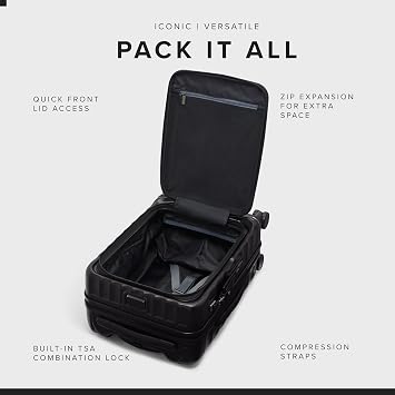 TUMI - 19 Degree Front Access Expandable Carry On - 4-Wheeled Hard Shell Suitcase - Travel Accessories - Black Texture