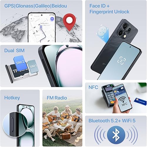 Miniatura 7 de UMIDIGI Nota 100 Teléfono desbloqueado, 8-core Android 14 teléfonos celulares, 12 (6+6) GB+128GB Expandir 1TB, 6.8 ''HD+120Hz pantalla, 50MP