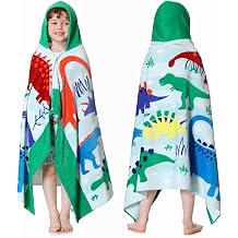 MOKANI Kids Cotton Hooded Towels | Super Soft & Thick & Super Absorbent | 50" x 30" Beach Bath Swimming Towels for Girls Boys Ages 3-12