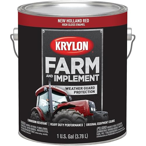 Krylon Farm & Implement Brush On-Paint, High Gloss, New Holland Red, 1 Gallon
