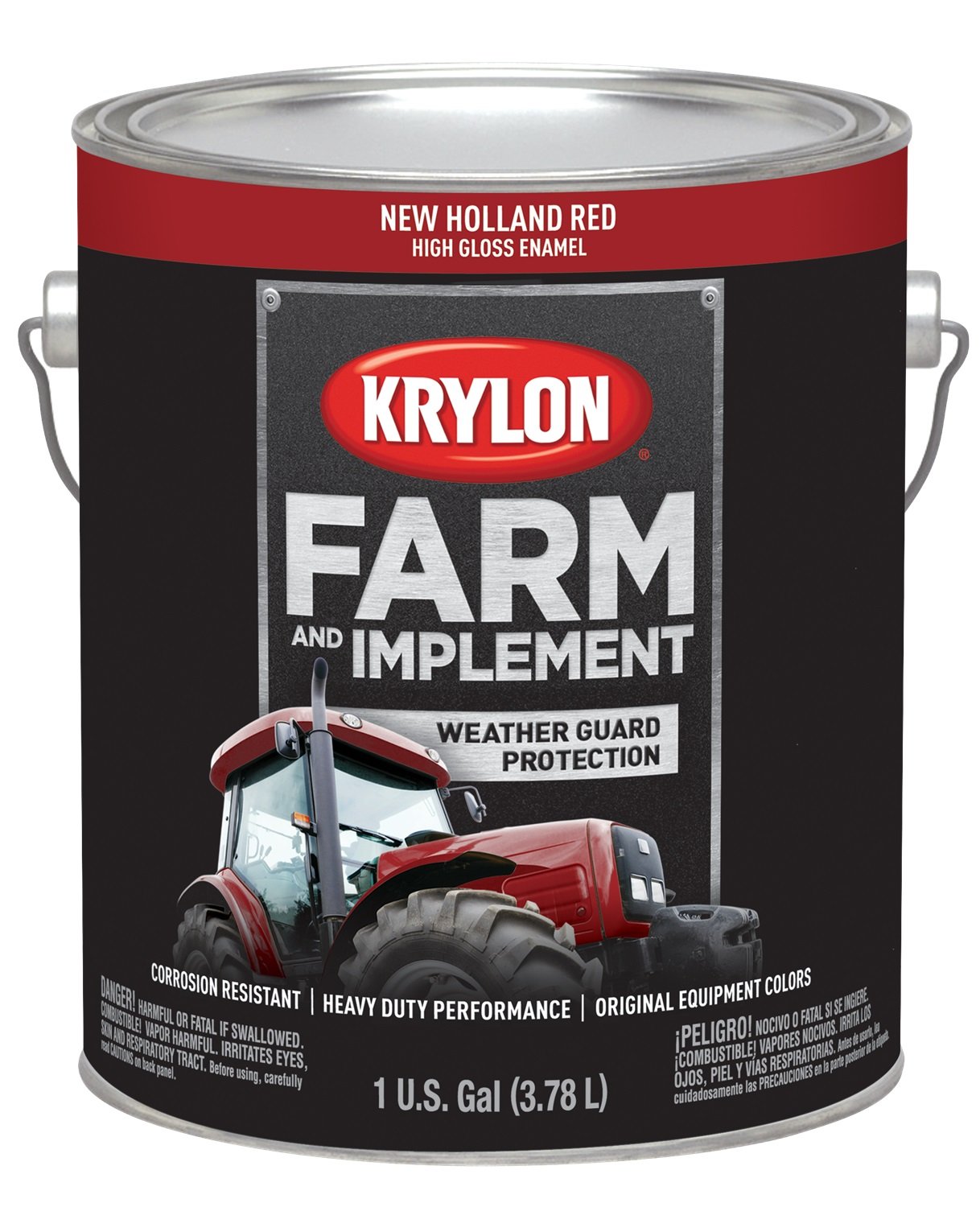 Krylon Farm &amp; Implement Brush On-Paint, High Gloss, New Holland Red, 1 Gallon