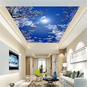 Sunshine Dove Wall Mural, Landscape Ceiling 3D Large Wallpaper Peel and Stick Self-Adhesive Removable Wall Decor Stickers,for Living Room Bedroom TV Sofa Background,59" W x 39.4" H