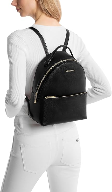 Michael Kors Sheila Medium Logo Backpack, Black Leather, M, Medium