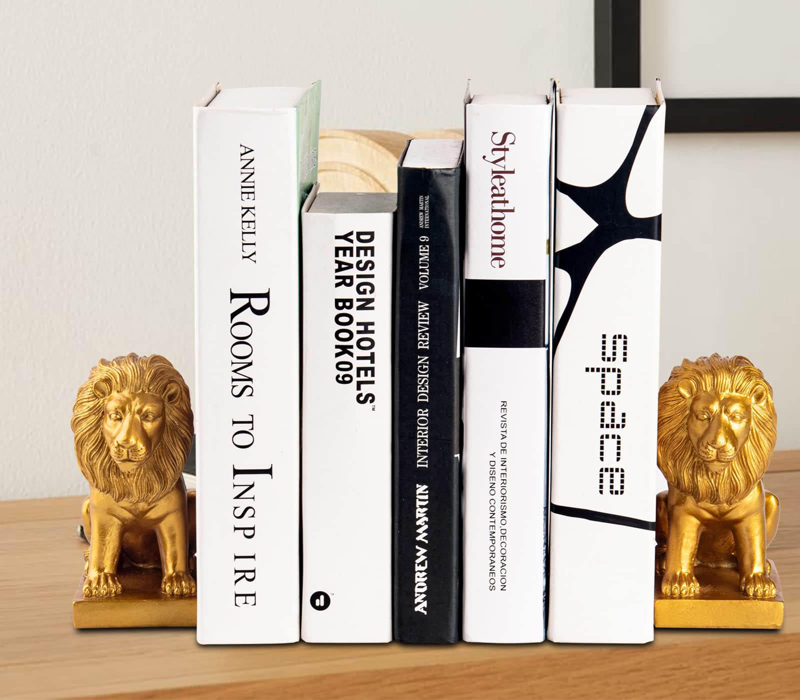 Amazon.com: Lion Book Ends for Home Decorative 2 Golden