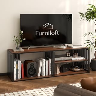55" Tv Stand, Entertainment Center for Tvs Up to 65", Walnut