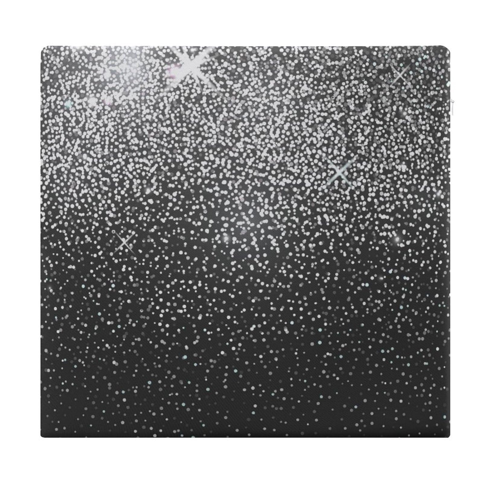 JZemdybill Chair Pad, Shiny Silver Glitter Seat Pad, Square Chair Cushion for Yoga Living Room Balcony