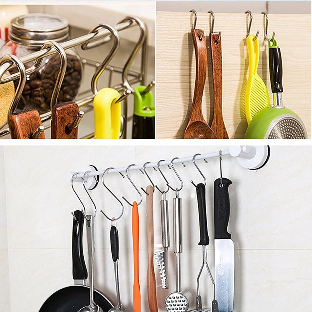 30 Pack 3.5 inch Heavy Duty S Hooks - Plants, Outdoor, Light, Cup, Large Hangers for Kitchen, Bathroom, Bedroom and Office (Silver)