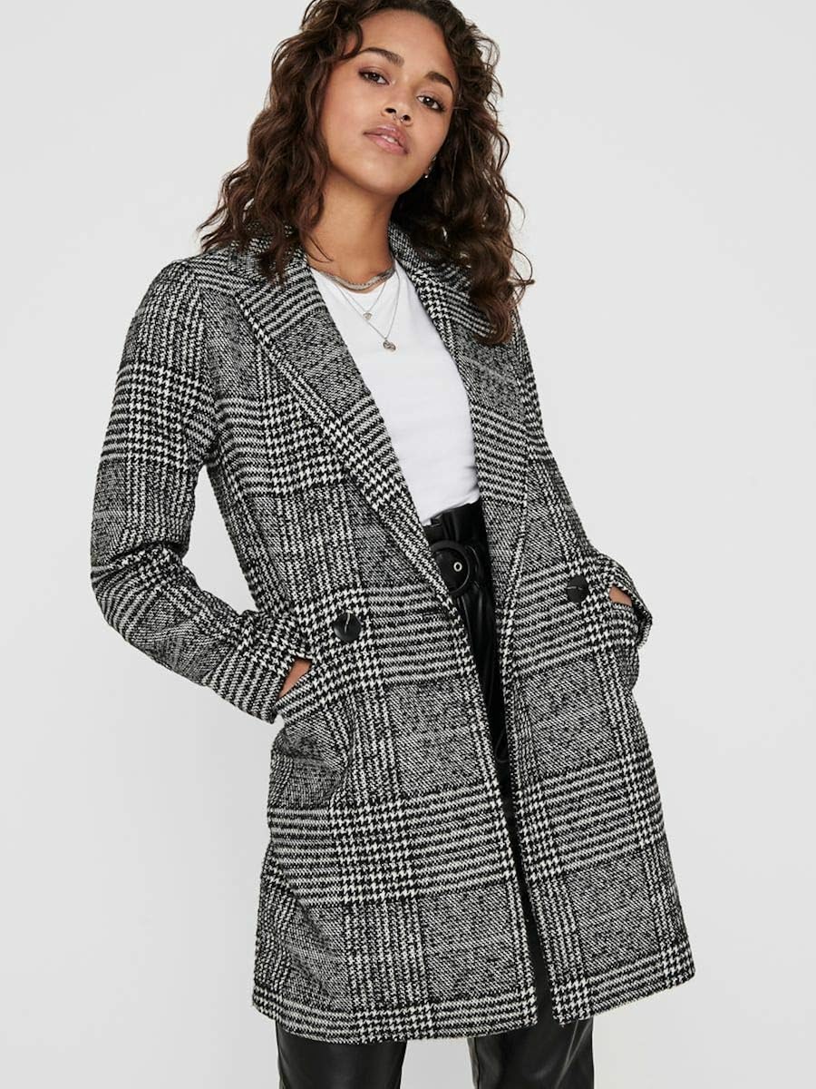 black check coat womens