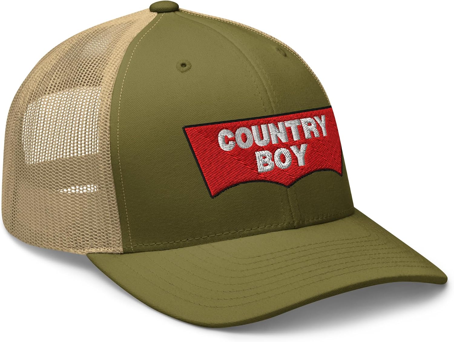 NX Country Boy Trucker Hat Embroidered Curved Bill Mid Crown Adjustable Cap