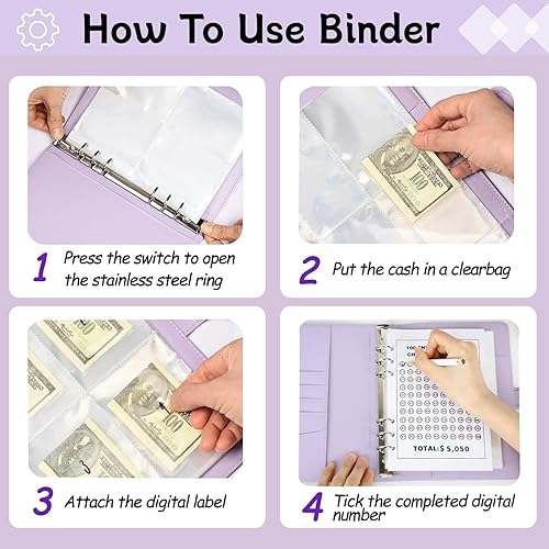 Miniatura 3 de Carpeta de ahorro de dinero, libro de desafíos de ahorro de sobres, carpeta de desafío de sobre, carpeta de desafío de ahorro de 100 sobres, manera