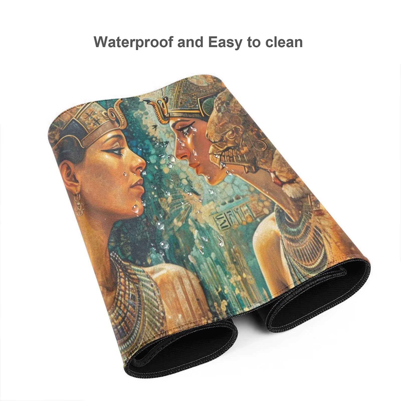 Alfombrilla Ratón Vintage Alfombrilla Ratón XXL 1600 x 800 mm, Egipto Mouse Pad Gaming con Bordes Cosidos, Impermeable Mousepad XXL Base de Goma Antideslizante Duradera, Mouse Pad para Oficina Q268