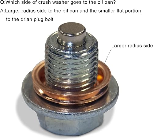 Miniatura 4 de Autoacc Magnetic Oil Drain Plug with Copper Crush Washer Compatible with Nissan Rogue Altima Sentra Kicks Murano Frontier Pathfinder Versa Titan
