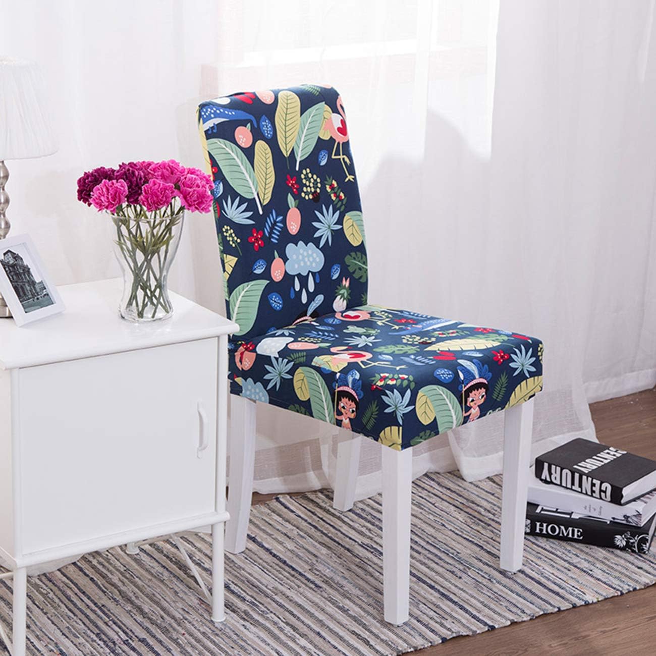 Bеѕt Quаlіtу 🔥 Ogrmar 4PCS Stretch Removable Washable Dining Room Chair Protector Slipcovers/Home Decor Dining Room Seat Cover Multiple Styles (Style 8)