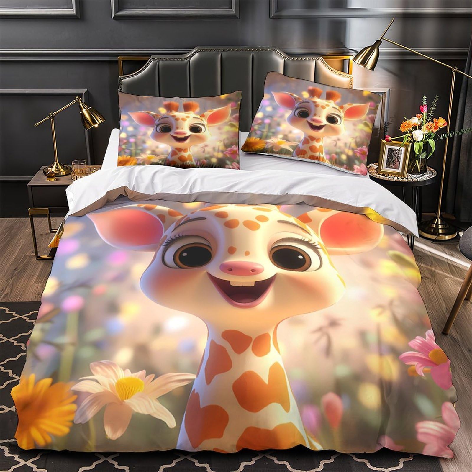 Parure de lit chien 200x200cm avec housse de couette chiot 3D