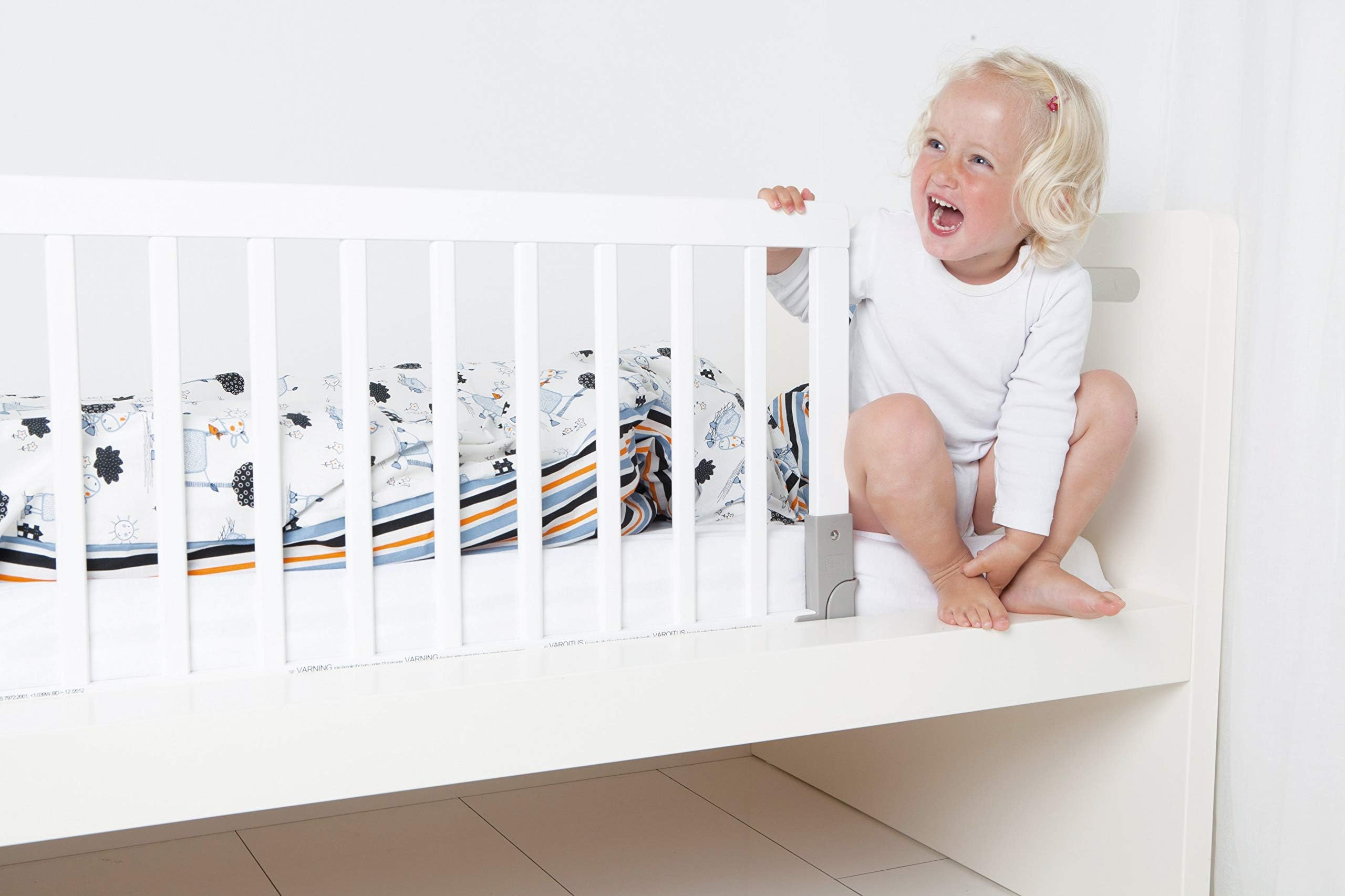 BabyDanWhite Wooden Bedguard (90cm x 45cm) Furniture Grade Hardwood