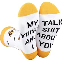 CENWA 1 Pair Yorkie Dog Pet Lover Socks My Yorkie And I Talk Shit About You Socks Gift for Dog Lover