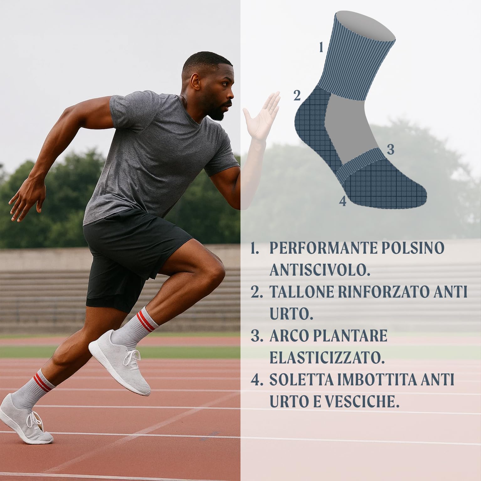 CALZITALY PACK 2-3-4 PAIA Calze Sportive Unisex, Calze tennis Padel Running Crossfit Fitness, Calze Tecniche Spugna, Calzini Cotone Antivesciche | MADE IN ITALY