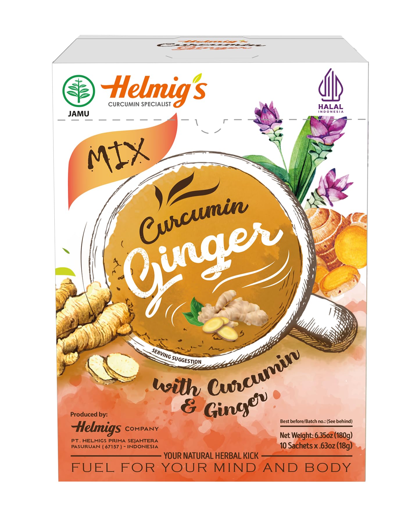 Curcumin and Ginger Latte Mix -10 Sachets, Turmeric and Ginger