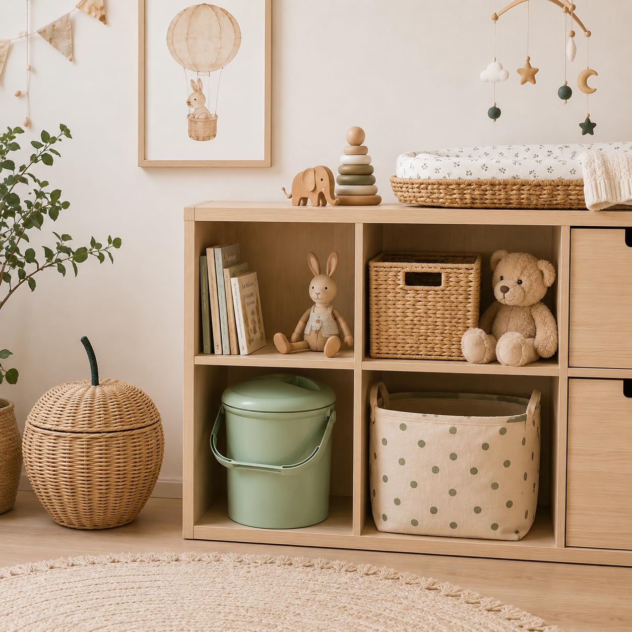 Bella Bambina kosz na pieluchy shale green