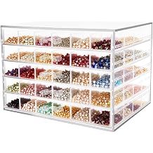5 Drawers 120 Grids Acrylic Organizer Box, Transparent Nail Art Storage Box, Storage Container Jewelry Box for Bead Rings Earrings